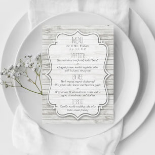 Nautical Whitewashed Wood Beach Wedding Collection Menu