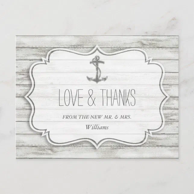 Nautical Whitewashed Wood Beach Wedding Collection Postcard Zazzle