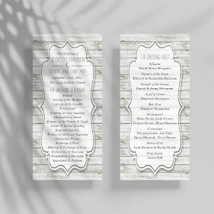 Nautical Whitewashed Wood Beach Wedding Collection Program