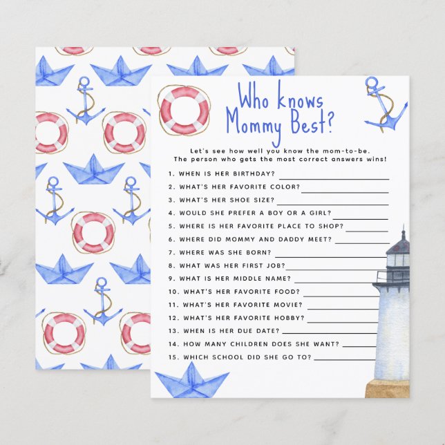 Nautical - Who knows mommy best (Front/Back)