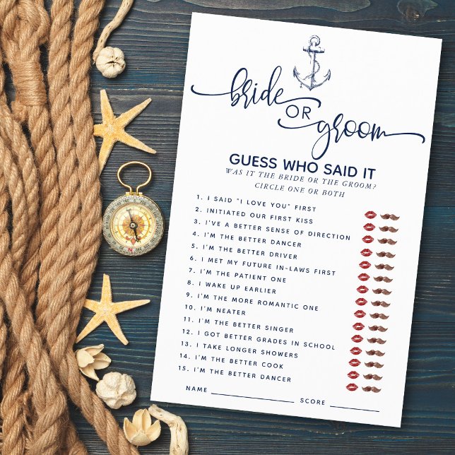 Nautical Who Said it Bridal Shower Games (Creator Uploaded)