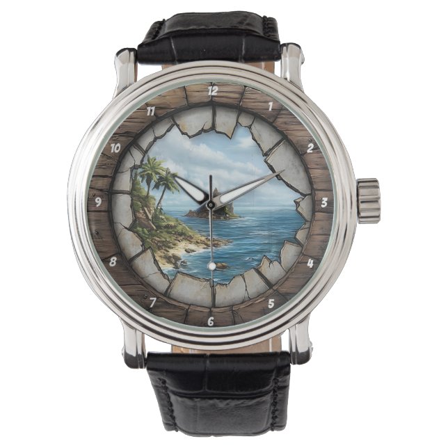 Nautical Window Island Escape Rustic Coastal Watch (Front)