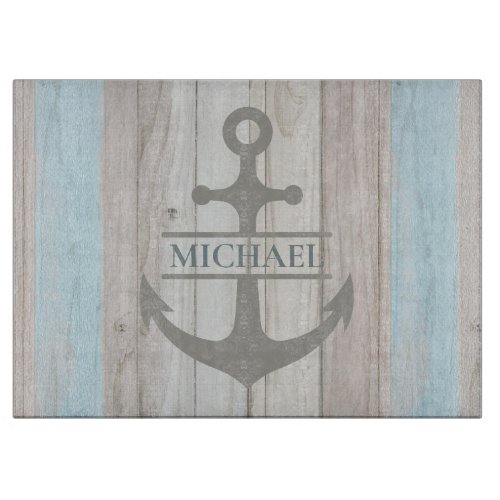 Nautical Wooden Boat Anchor Name Cutting Board
