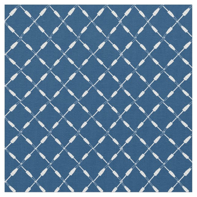 Nautical Wooden Fishing Buoys Geometric Pattern Fabric (Close Up)