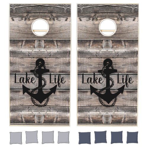 nautical wooden LAKE LIFE  Cornhole Set