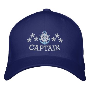 Nautical Yacht Captains Embroidered Baseball Cap by customthreadz at Zazzle