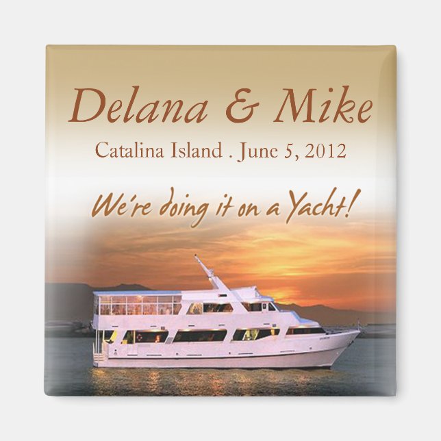 Nautical Yacht Destination Wedding Favor Keepsake Magnet (Front)