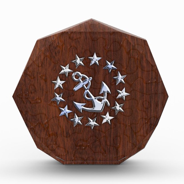 Nautical Yacht Flag Anchor Stars Symbol Award (Front)
