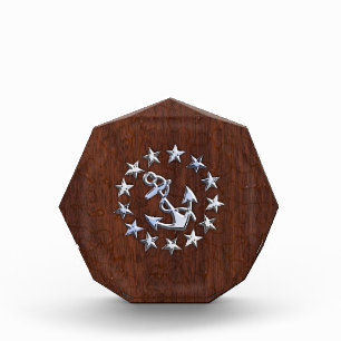 Nautical Yacht Flag Anchor Stars Symbol Award