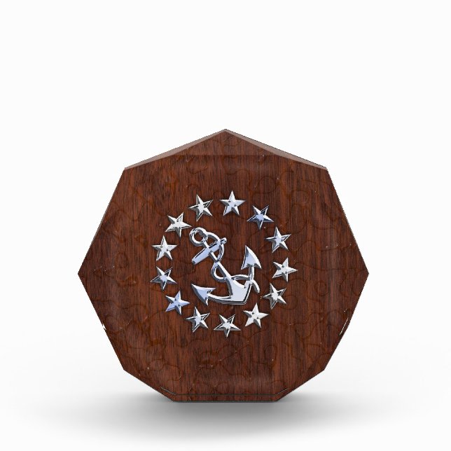 Nautical Yacht Flag Anchor Stars Symbol Award (Front)