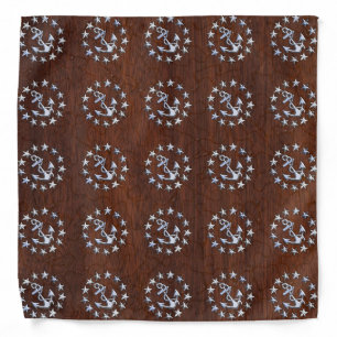 Nautical Yacht Flag Anchor Stars Symbol Bandana