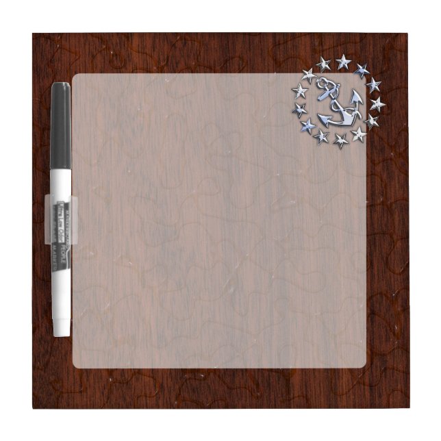 Nautical Yacht Flag Anchor Stars Symbol Dry Erase Board (Front)