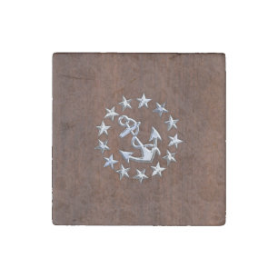 Nautical Yacht Flag Anchor Stars Symbol Stone Magnet