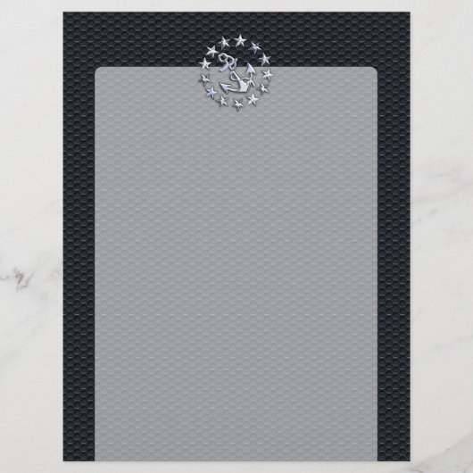 Nautical Yacht Flag Chrome Ensign on Grille Print (Front)