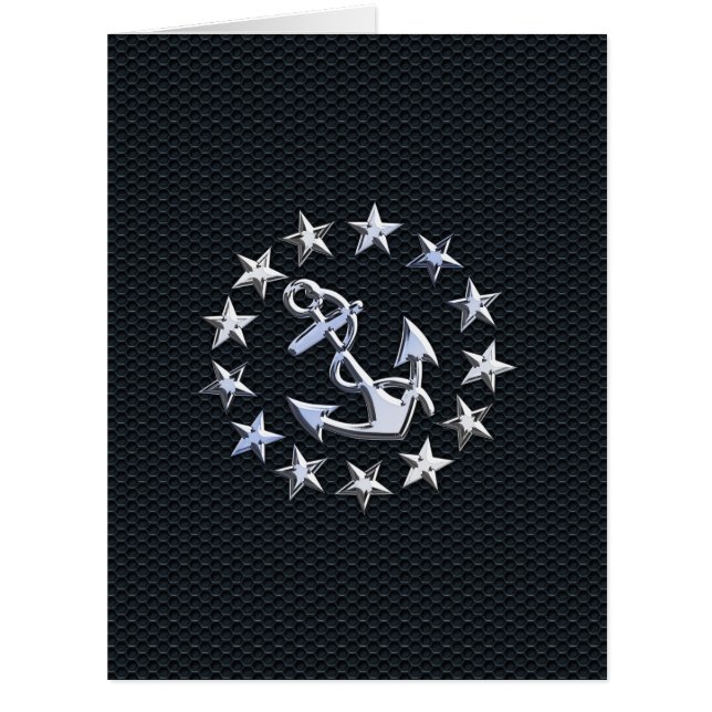 Nautical Yacht Flag Chrome Ensign on Grille Print (Front)