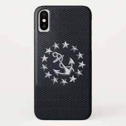 Nautical Yacht Flag Chrome Ensign on Grille Print iPhone XS Case