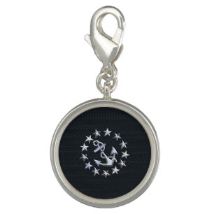 Nautical Yacht Flag Chrome Ensign on Grille Print Charm