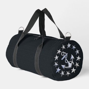 Nautical Yacht Flag Chrome Ensign On Grille Print Duffle Bag by CaptainShoppe at Zazzle