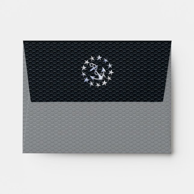 Nautical Yacht Flag Chrome Ensign on Grille Print Envelope (Back (Top Flap))