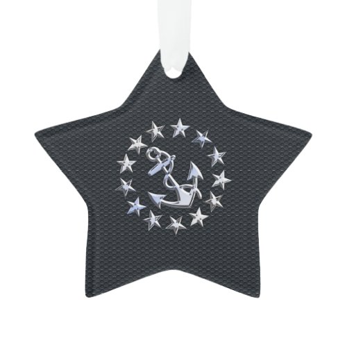 Nautical Yacht Flag Chrome Symbol on Grille Decor Ornament