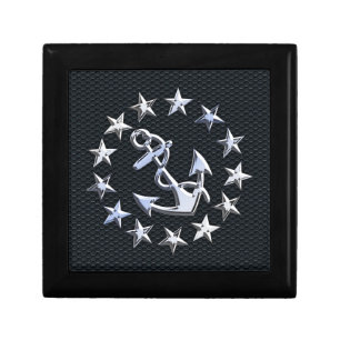 Nautical Yacht Flag Silver Ensign on Grille Print Gift Box