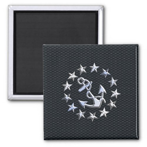 Nautical Yacht Flag Silver Ensign on Grille Print Magnet