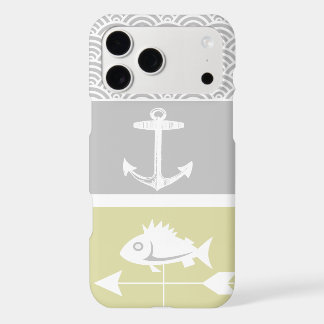 Nautical Yellow and Gray Anchor Fish Weather Vane iPhone 17 Pro Max Case