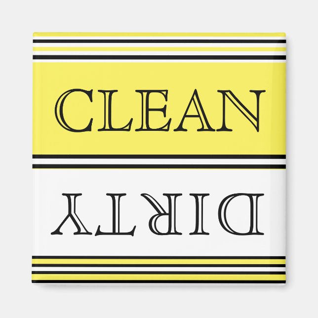 Nautical Yellow Dishwasher Dirty Clean  Magnet (Front)