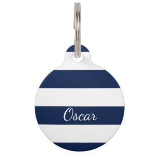 Nautical (You Choose Background Color) Pet Name Tag