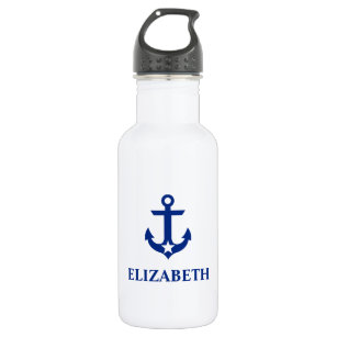 Nautical Your Name Anchor Star Stainless Steel Water Bottle