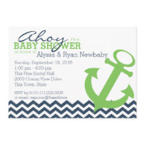 Nautical Zigzag Anchor Baby Shower Invitation
