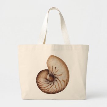 Nautilis Oil Painting Large Tote Bag by timelesscreations at Zazzle