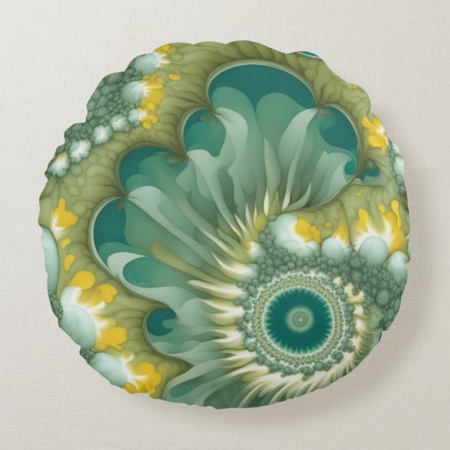 Nautilus Abstract Round Pillow (Front)