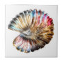 Nautilus beach shell iridescent mother of pearl  ceramic tile