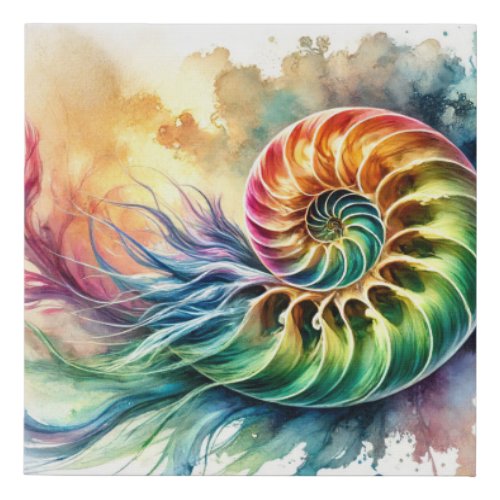 Nautilus Beauty 180624AREF124 _ Watercolor Faux Canvas Print