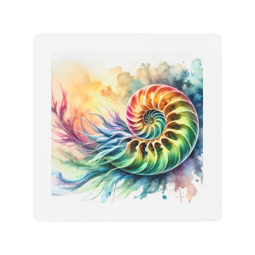 Nautilus Beauty 180624AREF124 _ Watercolor Metal Print