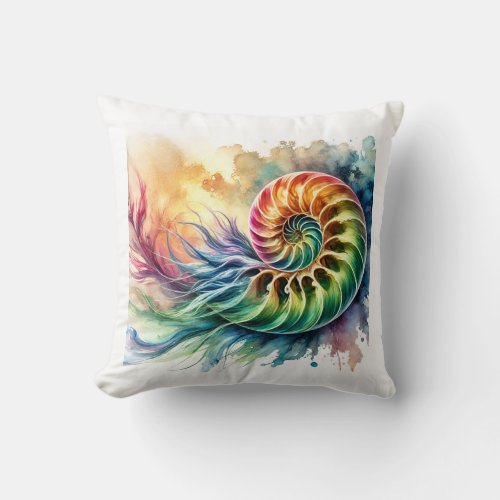 Nautilus Beauty 180624AREF124 _ Watercolor Throw Pillow