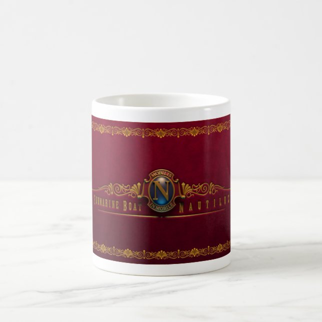 Nautilus Mobilis In Mobile N Red by David McCaman Coffee Mug (Center)