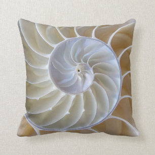 Nautilus Sea Shell Custom Color Throw Pillow