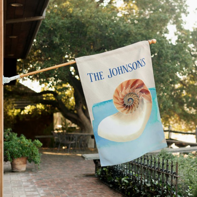 Nautilus Seashell and Sand  House Flag (In SItu)