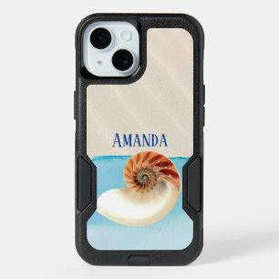 Nautilus Seashell and Sand iPhone 15 Case