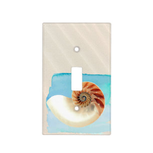 Nautilus Seashell and Sand  Light Switch Cover