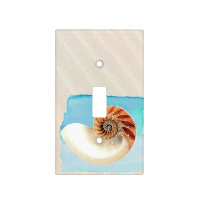 Nautilus Seashell and Sand  Light Switch Cover (Front)