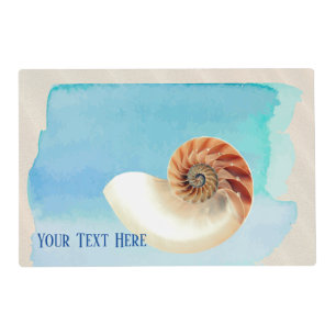 Nautilus Seashell and Sand Placemat