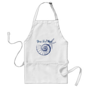 Nautilus Seashell & Starfish Marine Life Custom Adult Apron