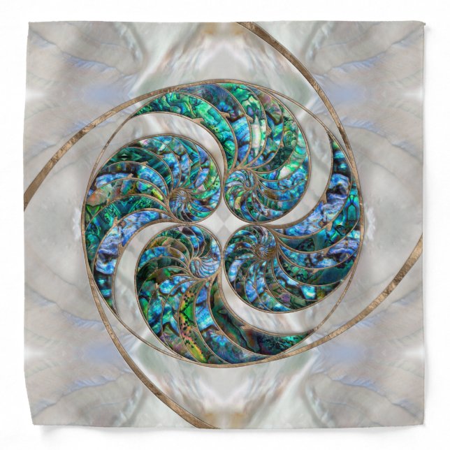 Nautilus Shell - Abalone and Pearl Bandana (Front)