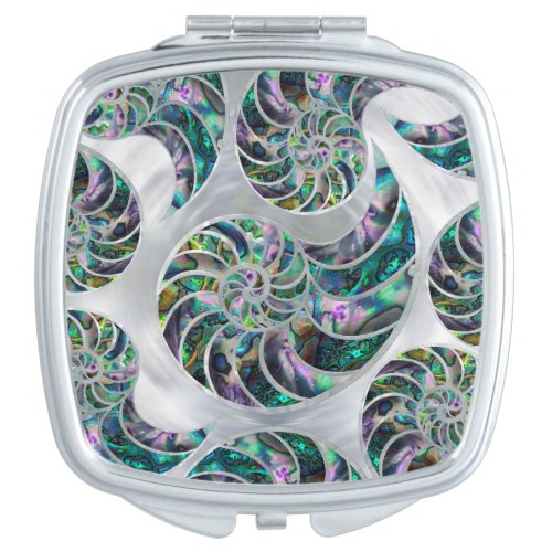 Nautilus Shell Abalone and Pearl Compact Mirror