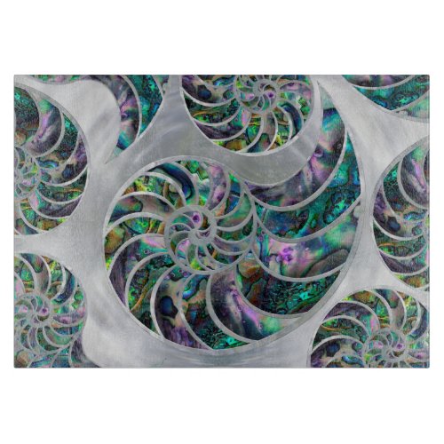 Nautilus Shell Abalone and Pearl Cutting Board