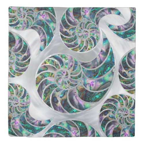 Nautilus Shell Abalone and Pearl Duvet Cover