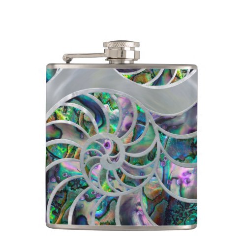 Nautilus Shell Abalone and Pearl Flask